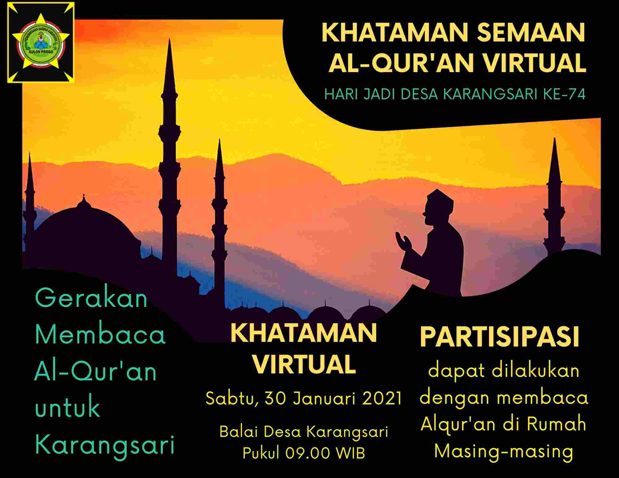 Persembahkan 39 Kali Khataman Qur'an, Warga Peringati Hari Jadi Karangsari Ke-74 